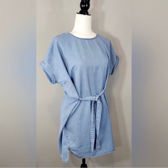 All Saints Denim Tie-Waist Dress - Picture 5 of 9